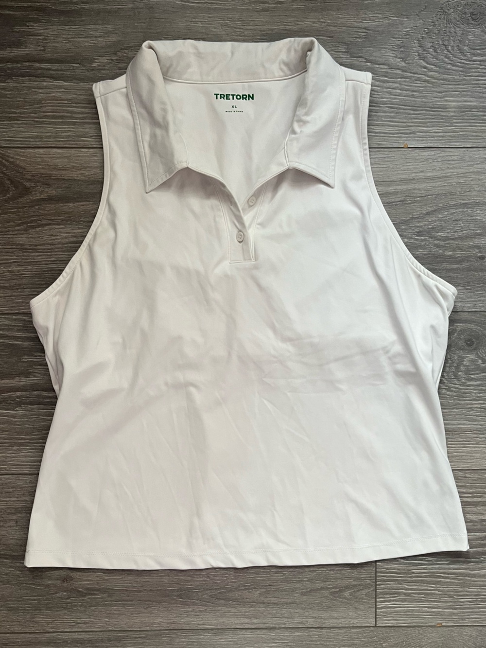 Tretorn Anthropologie White Sleeveless Tennis Golf Preppy Active Polo Top XL